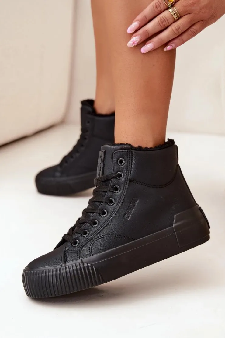 Damskie Big Star Shoes Ocieplane Trampki Damskie Na Platformie Big Star OO274796 Czarne