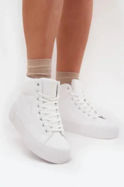 Big Star Shoes Trampki Ocieplane|Trampki Damskie Big Star*Ocieplane Trampki Damskie Na Platformie Big Star OO274794 Białe Biały