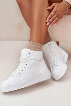 Big Star Shoes Trampki Ocieplane|Trampki Damskie Big Star*Ocieplane Trampki Damskie Na Platformie Big Star OO274794 Białe Biały