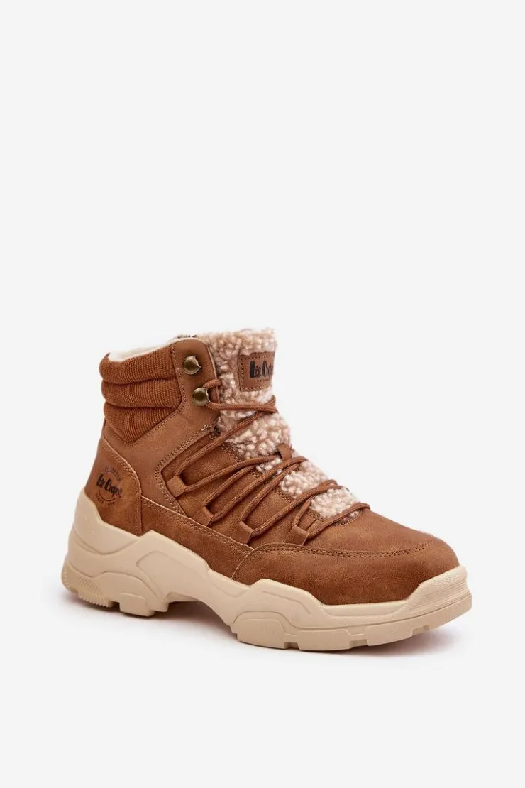 Damskie Lee Cooper Ocieplane Trapery Damskie LCJ-24-03-3061L Brązowe