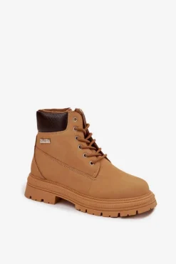 Damskie Boto Ocieplane Trapery Damskie Na Zamek Camel Selinda