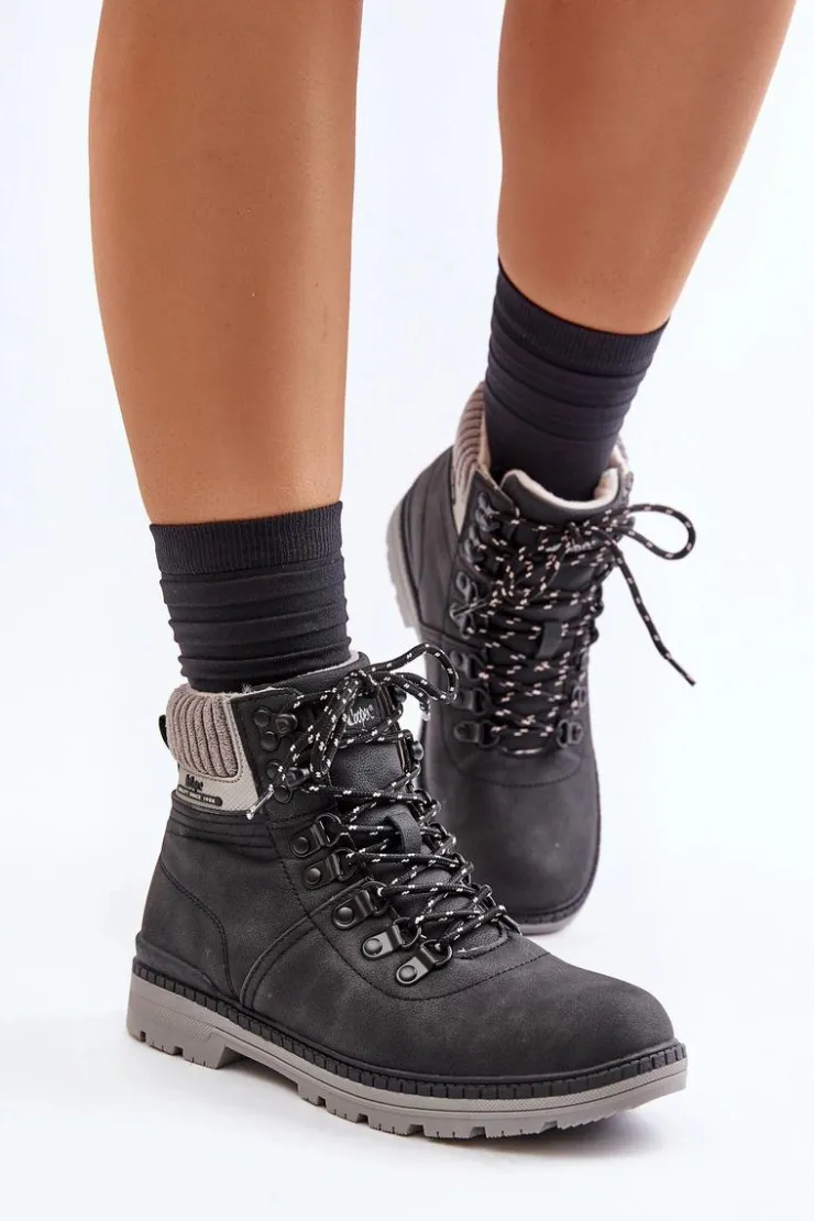 Sale Lee Cooper Ocieplane Trapery Damskie LCJ-24-03-3043 Czarne Czarny