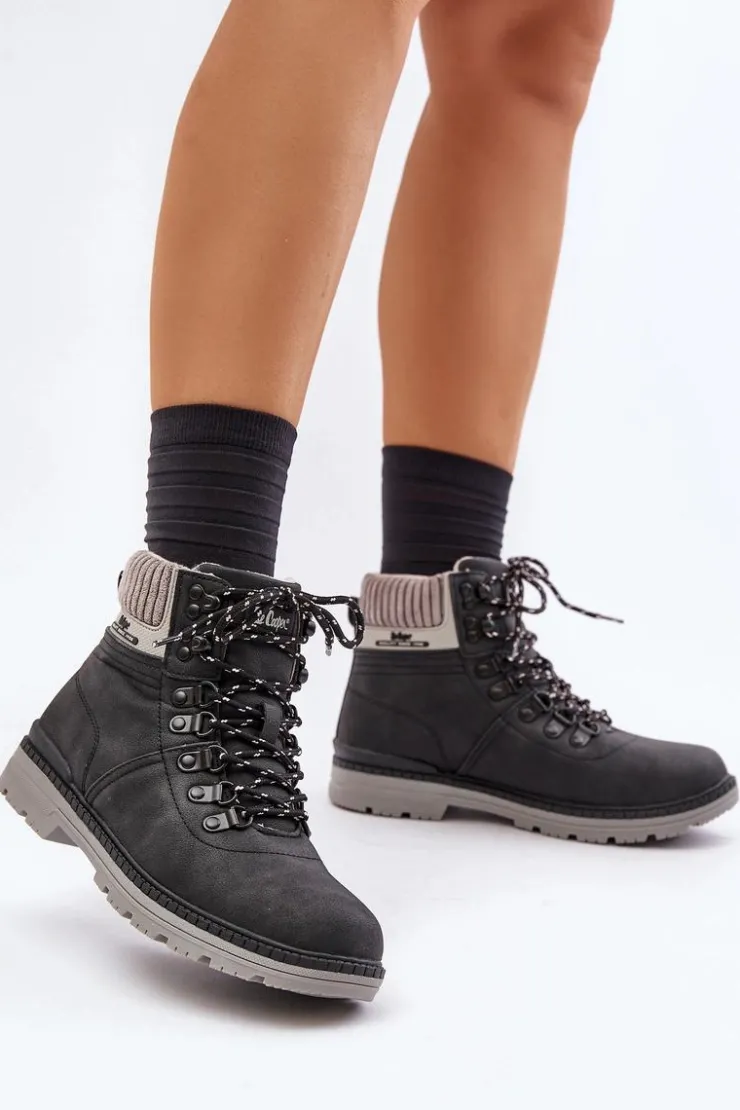 Sale Lee Cooper Ocieplane Trapery Damskie LCJ-24-03-3043 Czarne Czarny