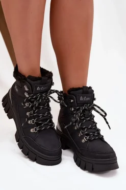 Damskie Lee Cooper Ocieplane Trapery Damskie LCJ-25-31-3911 Czarne