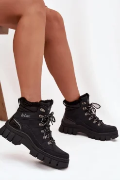 Damskie Lee Cooper Ocieplane Trapery Damskie LCJ-25-31-3911 Czarne