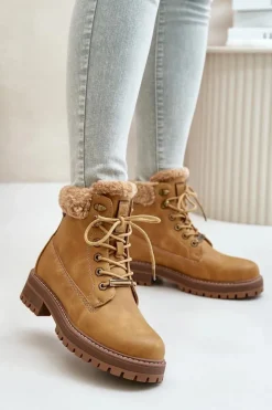 Best Big Star Shoes Ocieplane Trapery Damskie Big Star OO274A285 Camel Brązowy