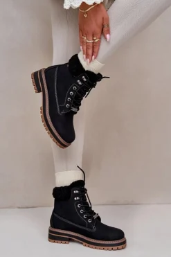 Damskie Big Star Shoes Ocieplane Trapery Damskie Big Star OO274A287 Czarne