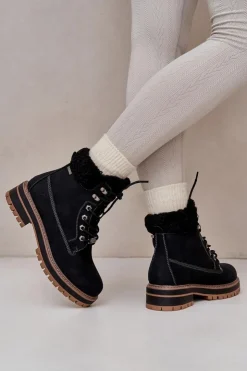 Damskie Big Star Shoes Ocieplane Trapery Damskie Big Star OO274A287 Czarne