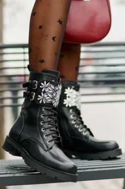 Online Boto Ocieplane Workery Botki Z Ozdobnym Paskiem I Klamrami Czarne Viveria