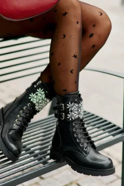 Online Boto Ocieplane Workery Botki Z Ozdobnym Paskiem I Klamrami Czarne Viveria