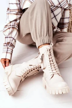 Best Boto Ocieplane Workery Z Kieszenią Beżowe Awesome