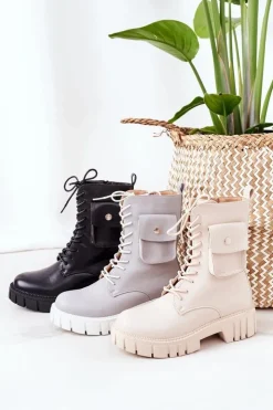 Best Boto Ocieplane Workery Z Kieszenią Beżowe Awesome