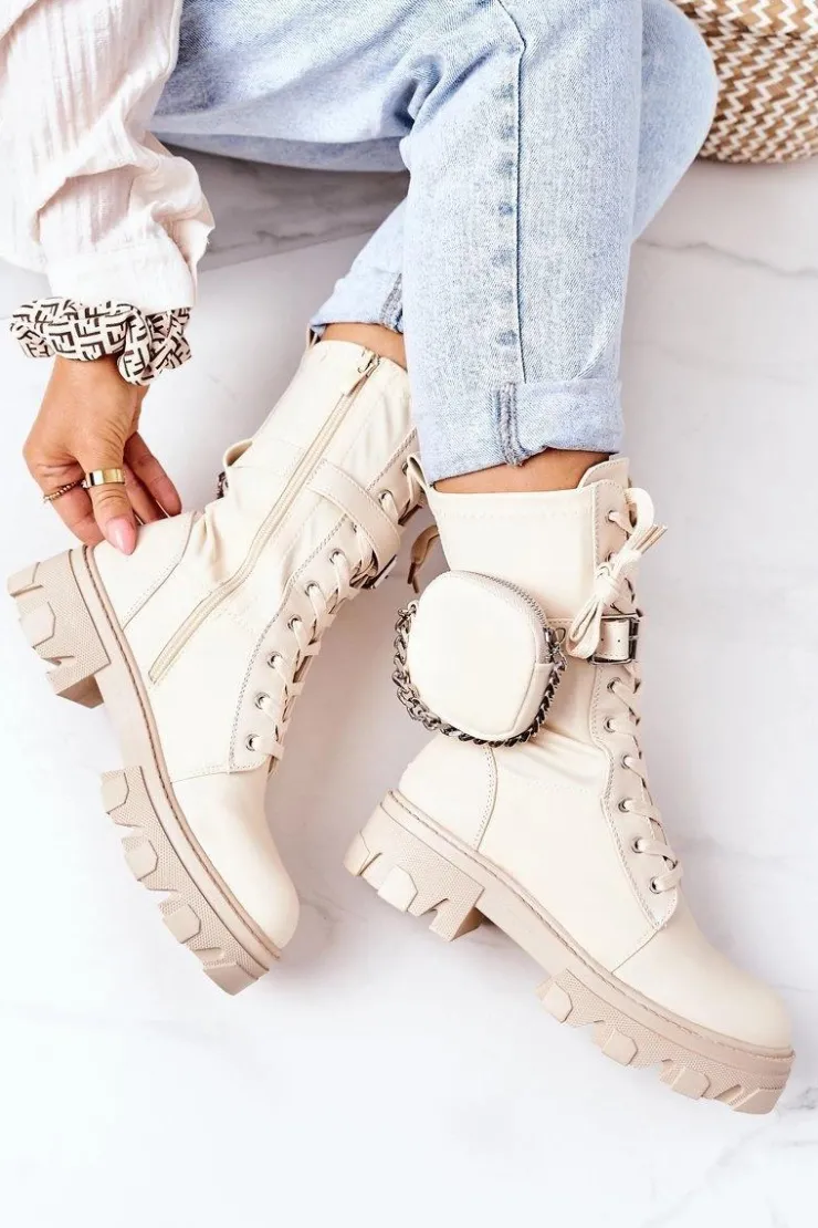 Best Boto Ocieplane Workery Z Nerką Beżowe Look At Me