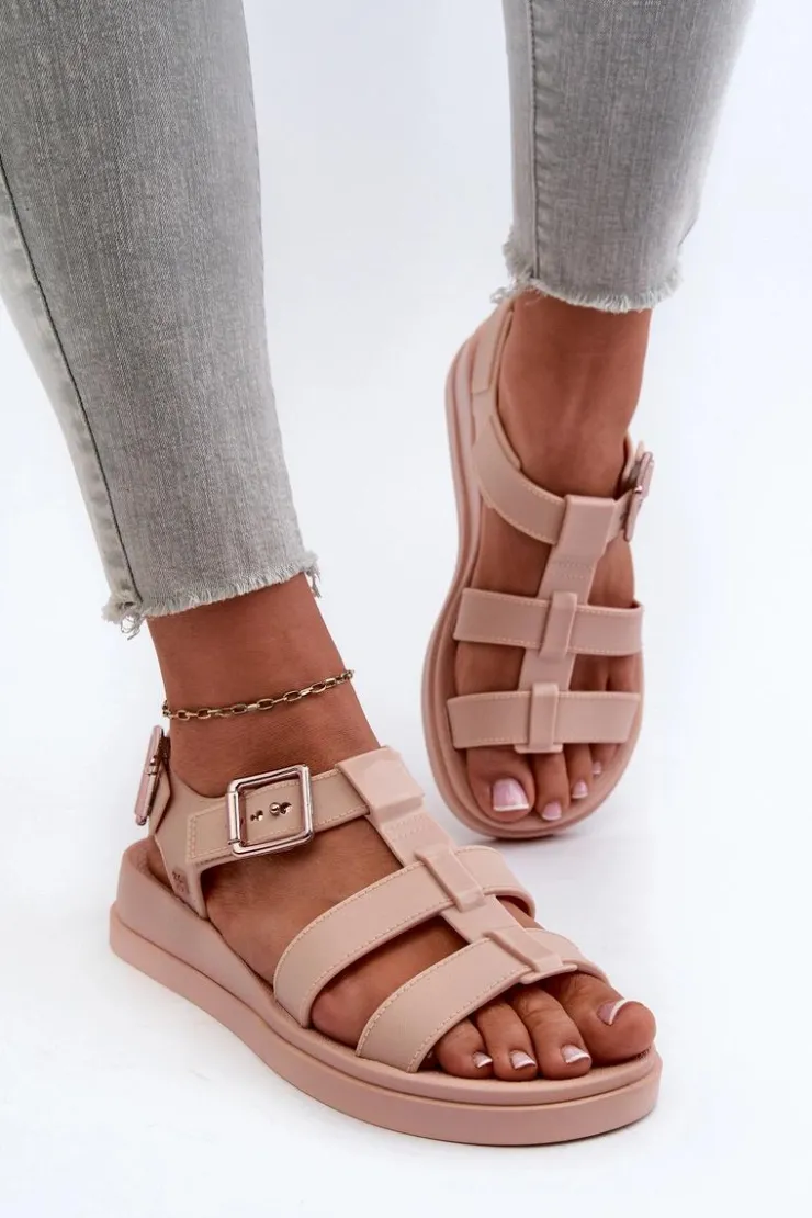 Sale ZAXY Pachnące Gładkie Sandały Damskie NN285006 Jasnoróżowe