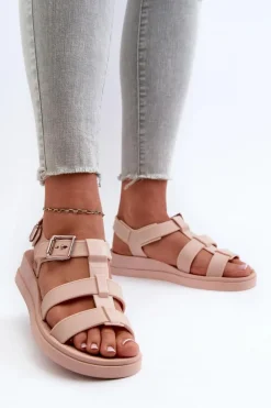 Sale ZAXY Pachnące Gładkie Sandały Damskie NN285006 Jasnoróżowe