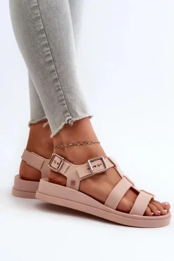 Sale ZAXY Pachnące Gładkie Sandały Damskie NN285006 Jasnoróżowe
