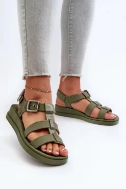 Damskie ZAXY Pachnące Gładkie Sandały Damskie NN285005 Zielone