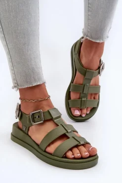 Damskie ZAXY Pachnące Gładkie Sandały Damskie NN285005 Zielone