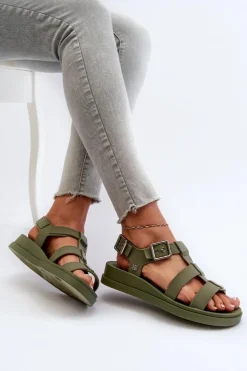 Damskie ZAXY Pachnące Gładkie Sandały Damskie NN285005 Zielone