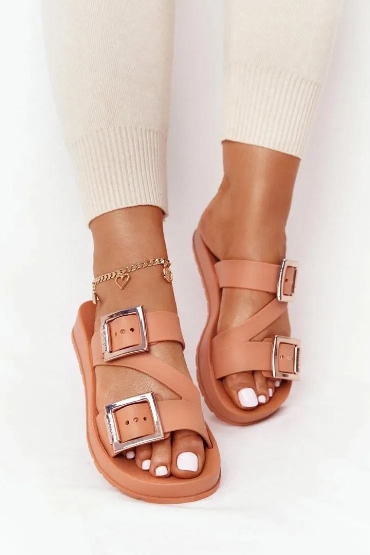 Damskie ZAXY Pachnące Gumowe Klapki Eco Friendly HH285105 Camel