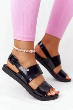 ZAXY Sandały Gumowe|Sandały Płaskie*Pachnące Gumowe Sandaly Eco Friendly HH285163 Czarne