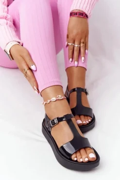 Damskie ZAXY Pachnące Gumowe Sandaly Eco Friendly HH285116 Czarne