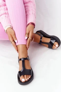 Damskie ZAXY Pachnące Gumowe Sandaly Eco Friendly HH285116 Czarne