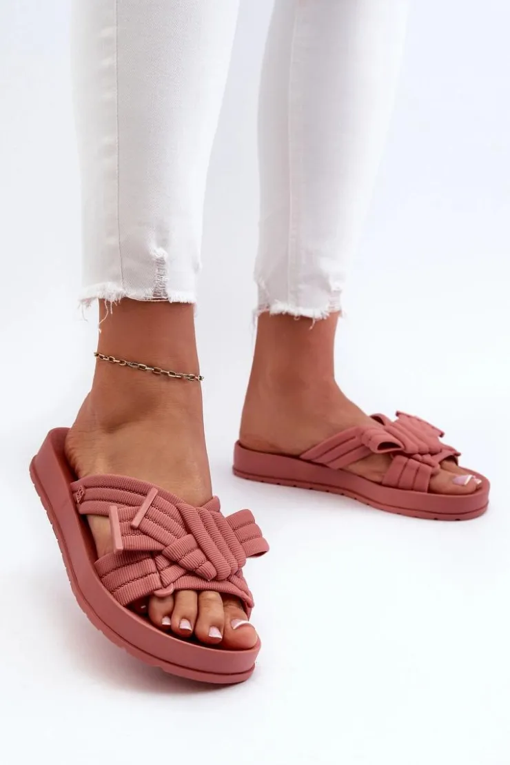 Damskie ZAXY Pachnące Klapki Damskie Na Płaskiej Podeszwie LL285097 Brudny Róż