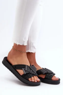 ZAXY Klapki Damskie Klasyczne*Pachnące Klapki Damskie Na Płaskiej Podeszwie LL285096 Czarne Czarny