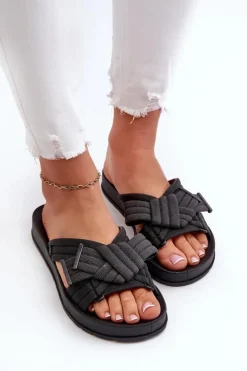 ZAXY Klapki Damskie Klasyczne*Pachnące Klapki Damskie Na Płaskiej Podeszwie LL285096 Czarne Czarny