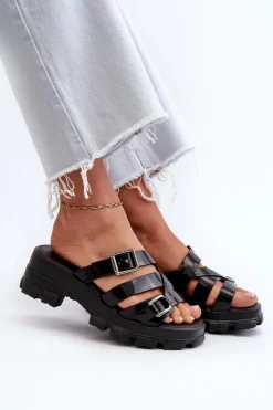 ZAXY Klapki Na Platformie|Klapki Damskie Klasyczne*Pachnące Klapki Damskie Na Niskim Obcasie NN285043 Czarne Czarny