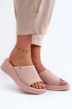Outlet ZAXY Pachnące Klapki Damskie Na Koturnie LL285083 Jasnoróżowe