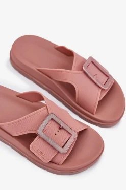 ZAXY Klapki Damskie Klasyczne*Pachnące Klapki Damskie Z Ozdobną Klamrą RR285077 Brudny Róż