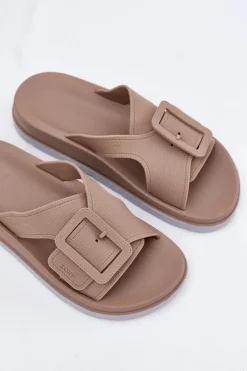 ZAXY Klapki Damskie Klasyczne*Pachnące Klapki Damskie Z Ozdobną Klamrą RR285076 Beżowe Beżowy