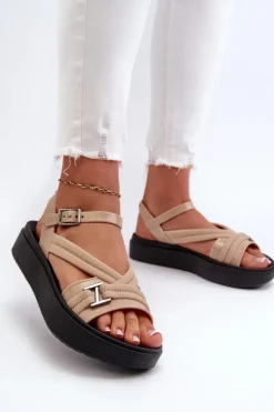 Damskie ZAXY Pachnące Sandały Damskie Na Platformie LL285063 Beżowe