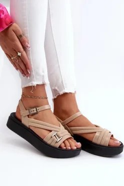 Damskie ZAXY Pachnące Sandały Damskie Na Platformie LL285063 Beżowe