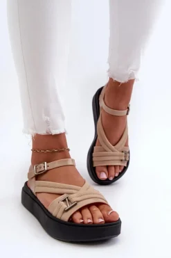 Damskie ZAXY Pachnące Sandały Damskie Na Platformie LL285063 Beżowe