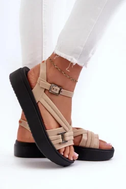 Damskie ZAXY Pachnące Sandały Damskie Na Platformie LL285063 Beżowe