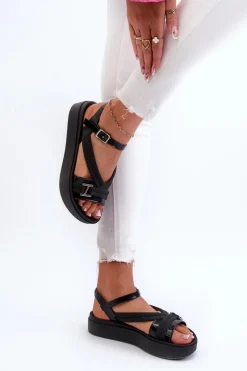 Damskie ZAXY Pachnące Sandały Damskie Na Platformie LL285064 Czarne