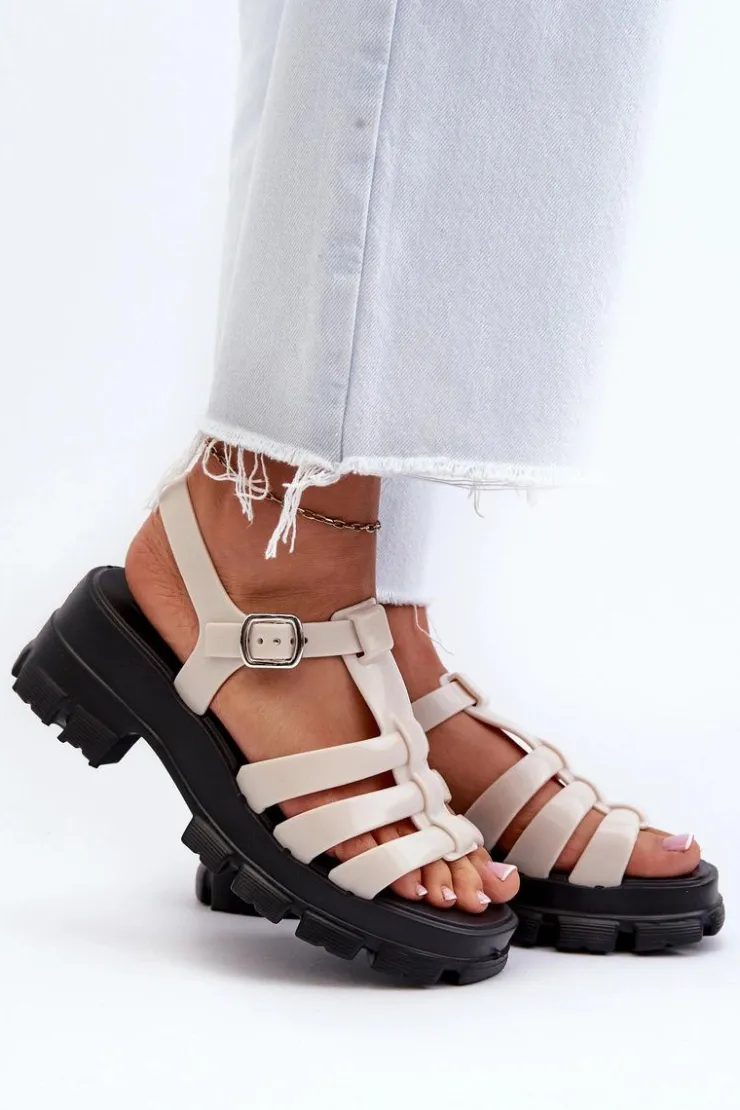 Online ZAXY Pachnące Sandały Damskie NN285040 Jasnobeżowe Beżowy