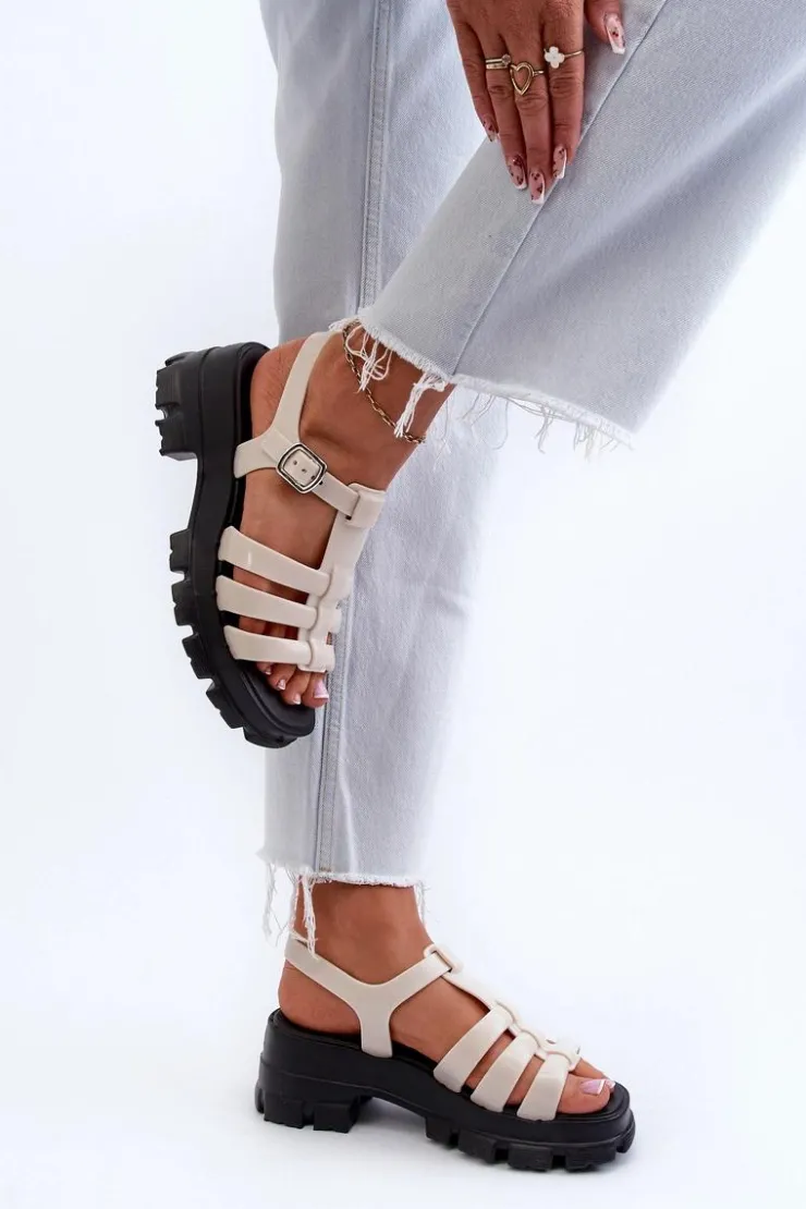 Online ZAXY Pachnące Sandały Damskie NN285040 Jasnobeżowe Beżowy