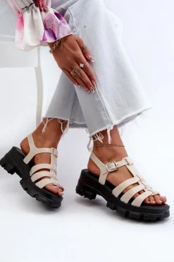 Online ZAXY Pachnące Sandały Damskie NN285040 Jasnobeżowe Beżowy