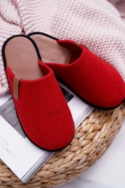 Damskie Big Star Shoes Papcie Damskie Domowe Big Star Czerwone D267865A