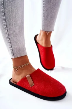Hot Big Star Shoes Papcie Damskie Domowe Panto Fino KK267006 Czerwono-Brązowe
