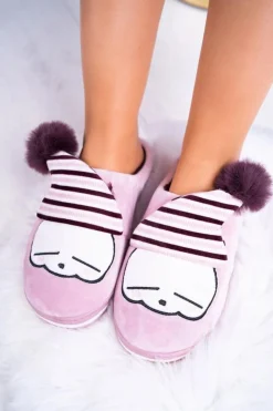 Boto Kapcie Klasyczne*Papcie damskie Domowe Różowe Wrzosowe Mashimaro