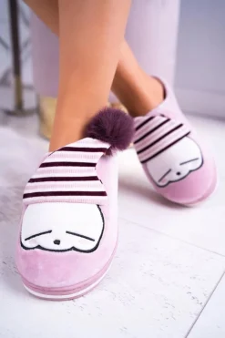 Boto Kapcie Klasyczne*Papcie damskie Domowe Różowe Wrzosowe Mashimaro