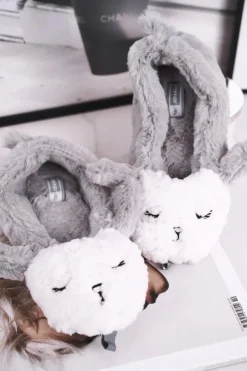 Damskie Boto Papcie Damskie Futrzane Owieczki Szare Ben