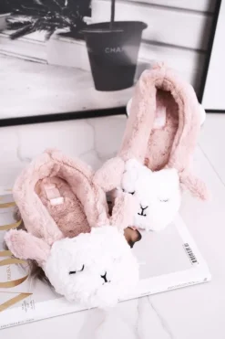 Boto Kapcie Klasyczne*Papcie Damskie Futrzane Owieczki Różowe Ben