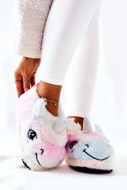 Damskie Boto Papcie Damskie Wsuwane Jednorożce Wielokolorowe