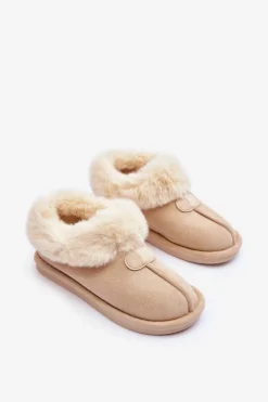 Damskie Boto Papcie Damskie Z Futerkiem Jasnobeżowe Lanoze